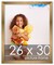 26x30 Gold Bronze Wood Picture Frame - UV Acrylic, Foam Board Backing, Hanging Hardware